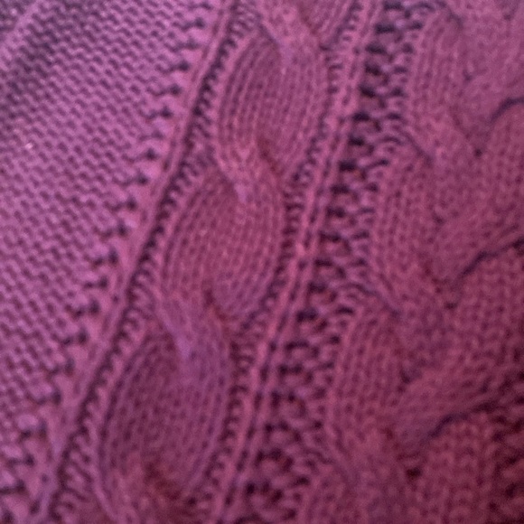 NWOT Max Rave Purple Heavy Cable Stitch Ribbed Winter Sweater - Picture 2 of 5
